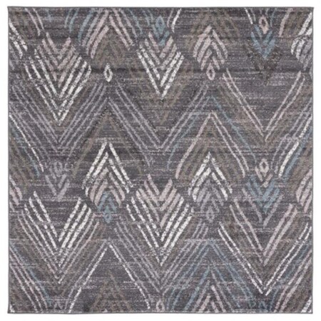 Safavieh 7 x 7 ft. Amsterdam Square Power Loomed Rug Dark Grey & Grey AMS110F-7SQ